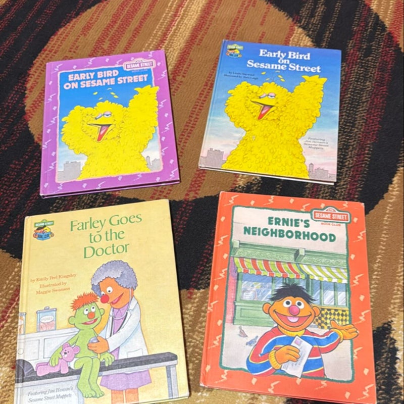 4 Hardcover Sesame Street Books 