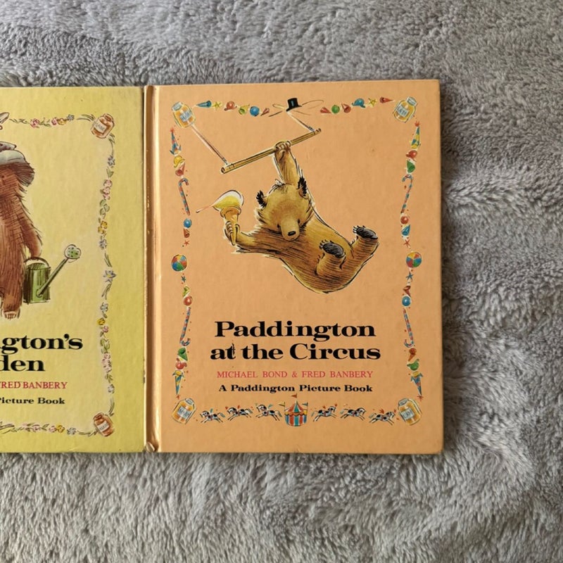 VINTAGE Paddington’s Garden & Paddington At The Circus (Set of 2) • 1st American Editions