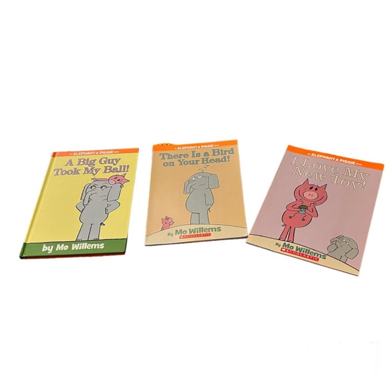 Mo Willems Bundle Elephant and Piggie Books: I Love My New Toy!, There Is a Bird on Your Head!, A Big Guy Took My Ball! 