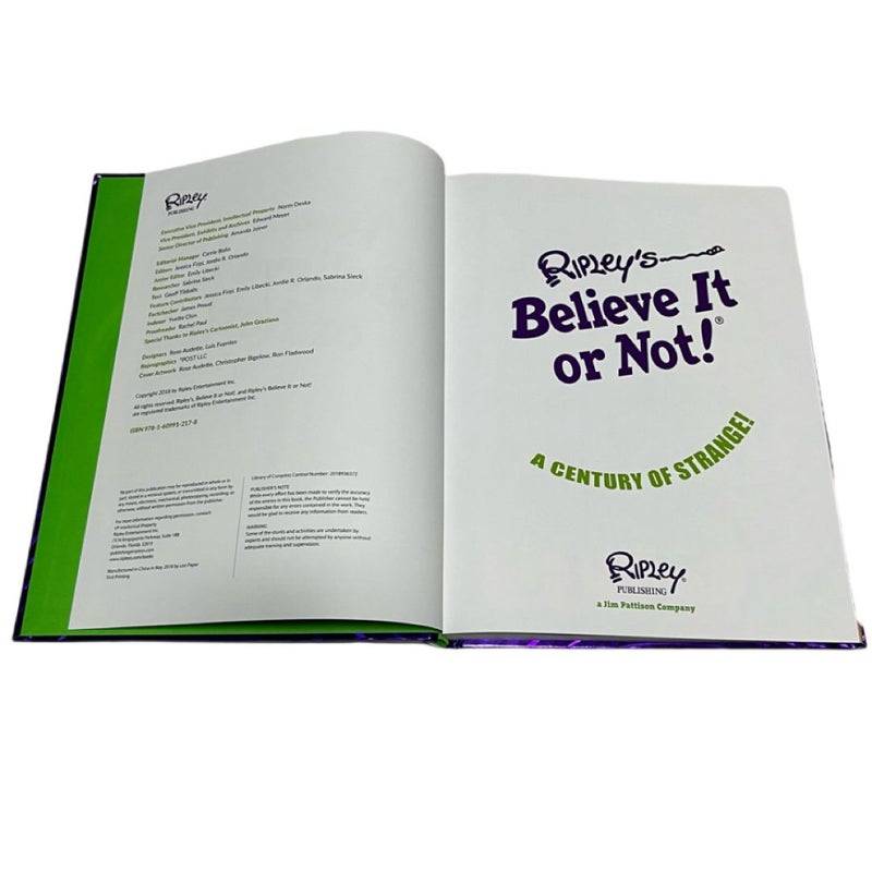 New Ripley’s Believe It Or Not A Century Of Strange Hardcover Coffee Table Book