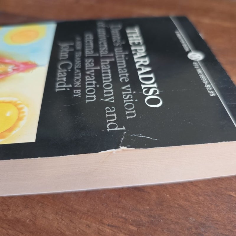 VINTAGE 1970 The Paradiso (Written by Dante Alighieri, Translated by John Ciardi) Mentor Book Series