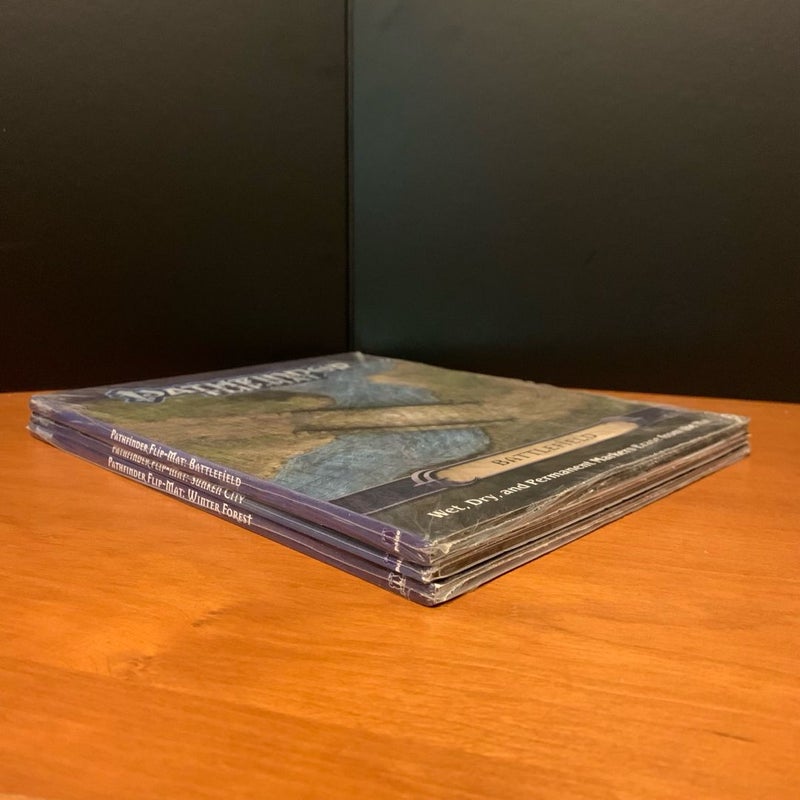 Pathfinder Flip-Mat Lot: Battlefield, Sunken City, Winter Forest, NEW in wrap