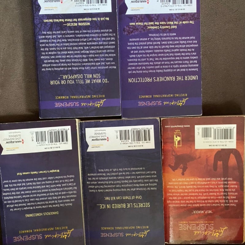 5 Love Inspired Suspense Paperback Books