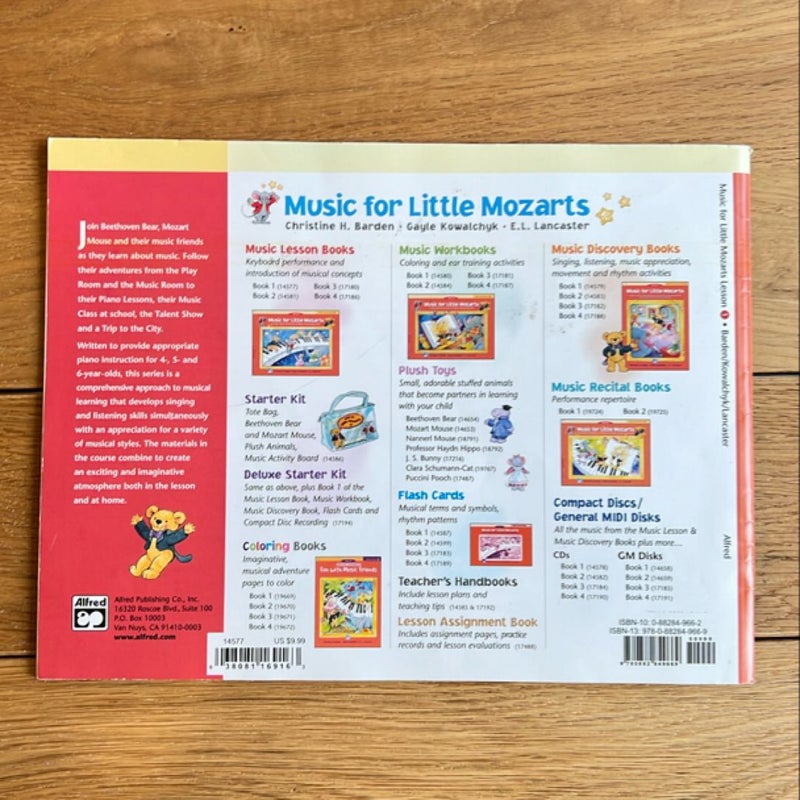 Music for Little Mozarts Music Lesson Book, Bk 1