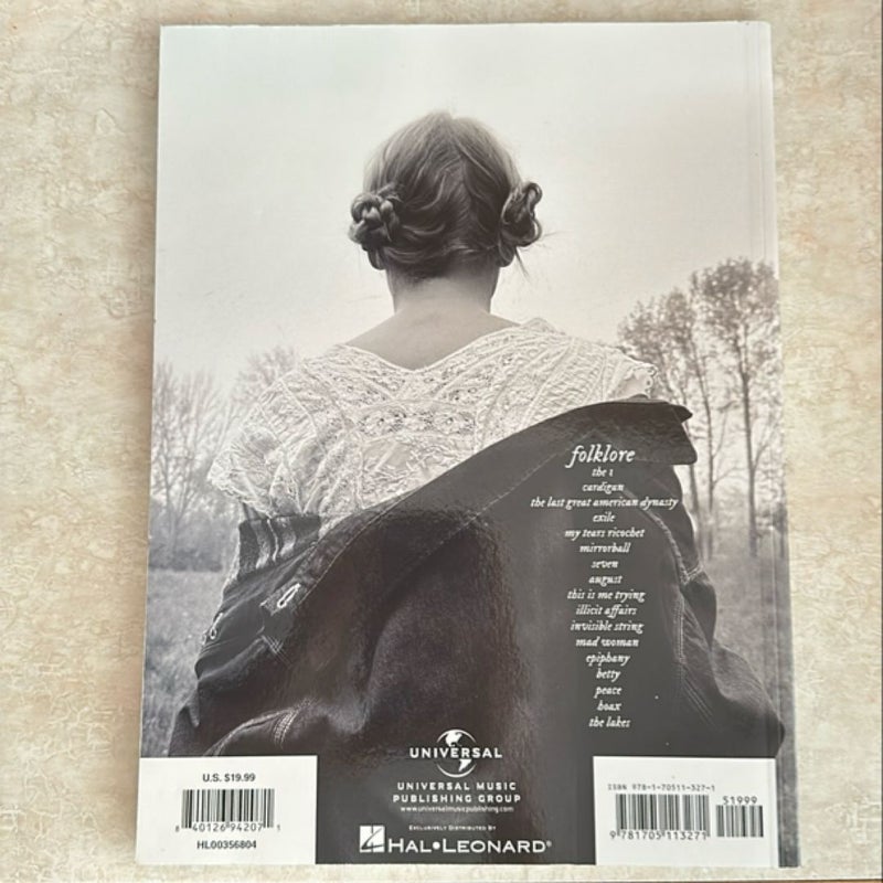 Taylor Swift - Folklore: Piano/Vocal/Guitar Songbook