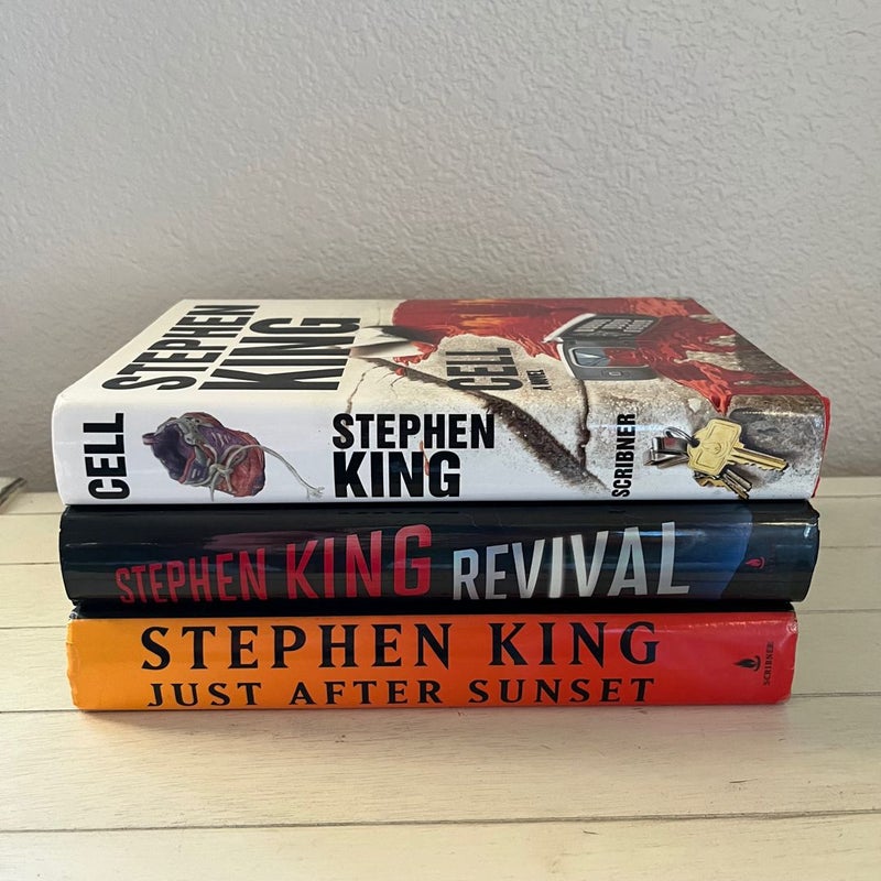 Stephen King Lot of 3 Hardcover Books Cell Revival Just After Sunset Horror