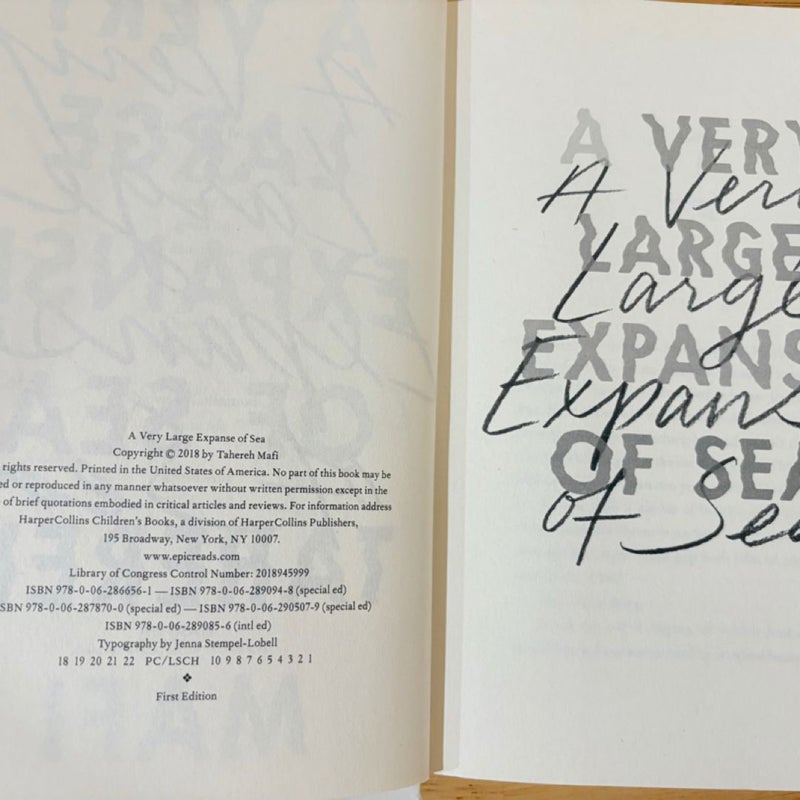 A Very Large Expanse of Sea (FIRST EDITION)