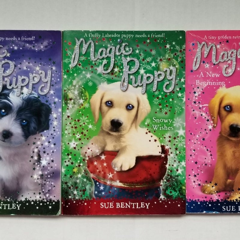 VINTAGE SCHOLASTIC MAGIC PUPPY, PONIES, BUNNY LOT OF 10 BOOKS SUE BENTLEY W/HOLOGRAPHIC COVERS