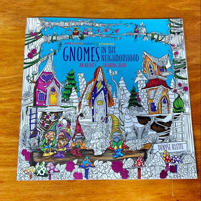 Zendoodle Coloring Presents Gnomes in the Neighborhood