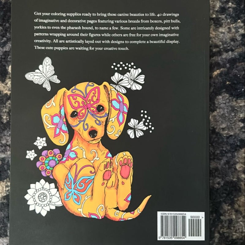 Dog Lover's Adult Coloring Book