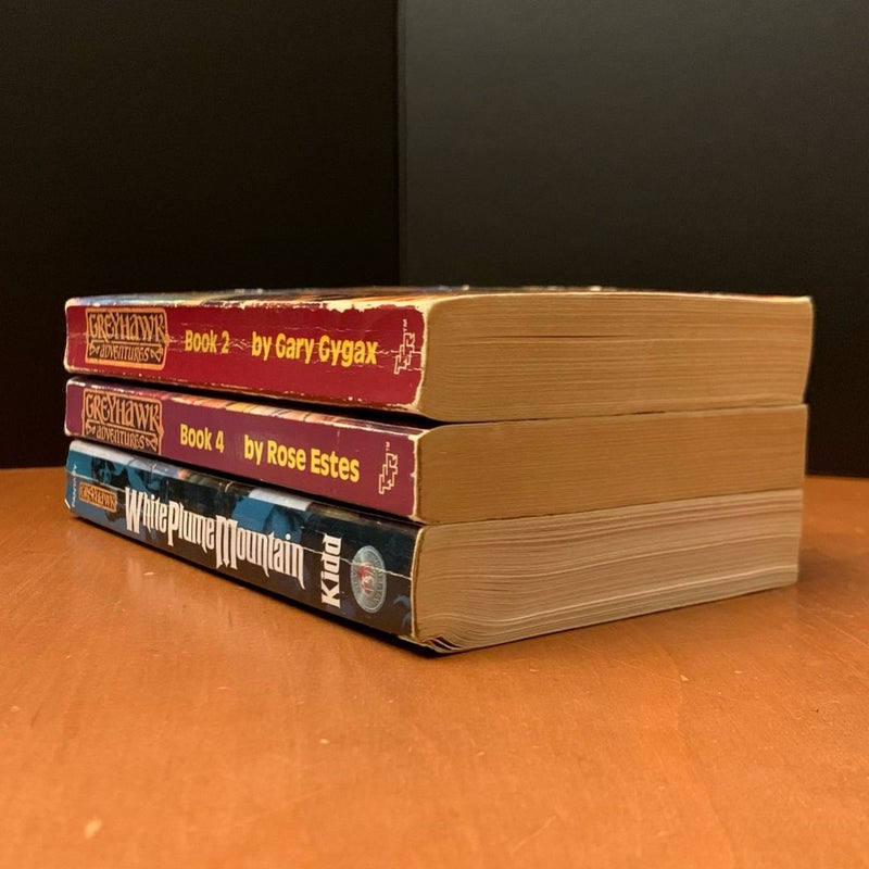 Vintage 1986 First Edition Greyhawk Set: Artifact of Evil, The Price of Power, White Plume Mountain