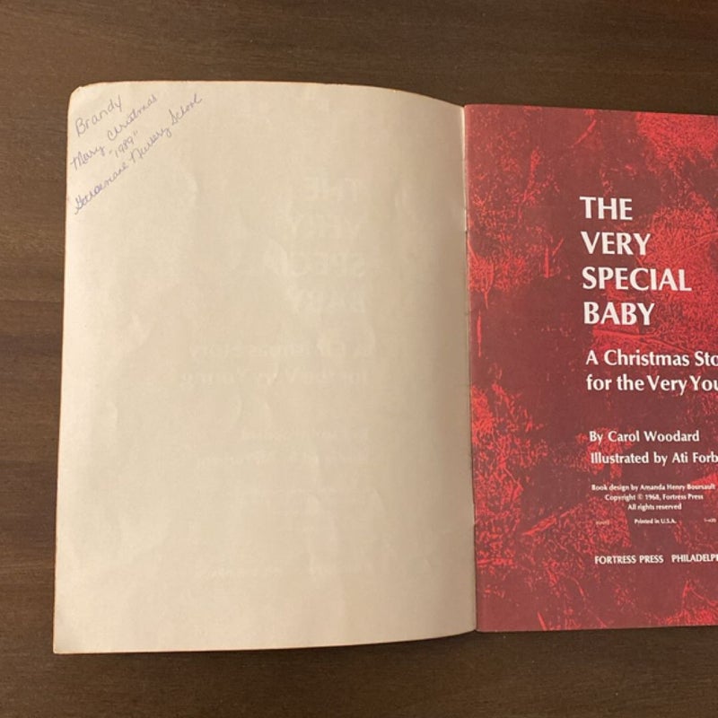 The Very Special Baby A Christmas Story for the Very Young by Carol Woodard 1968