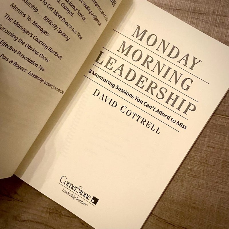 Monday Morning Leadership