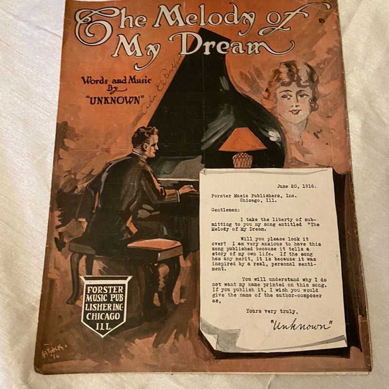 The melody of my dream vintage piano sheet music