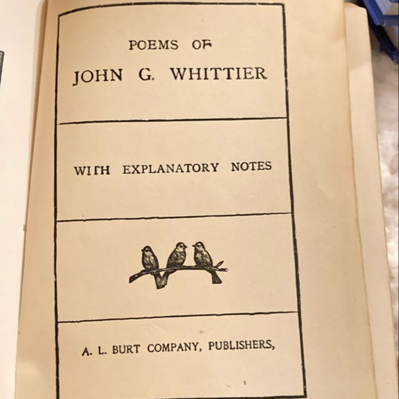 Whittier Vintage Poetry Book