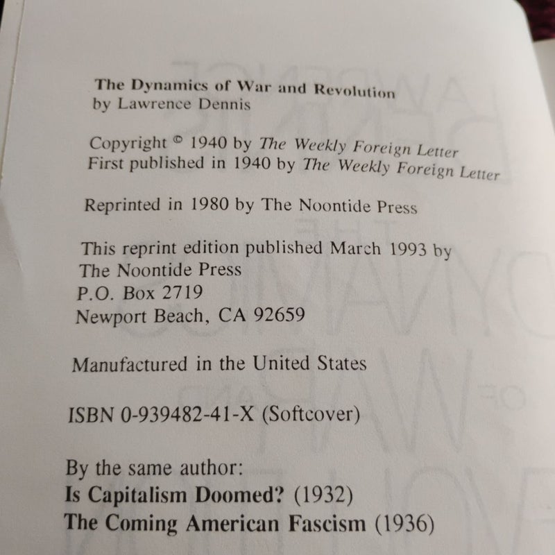 The Dynamics of War and Revolution