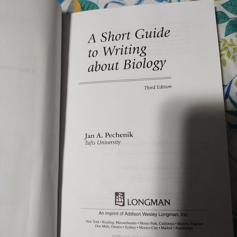 A Short Guide to Writing about Biology