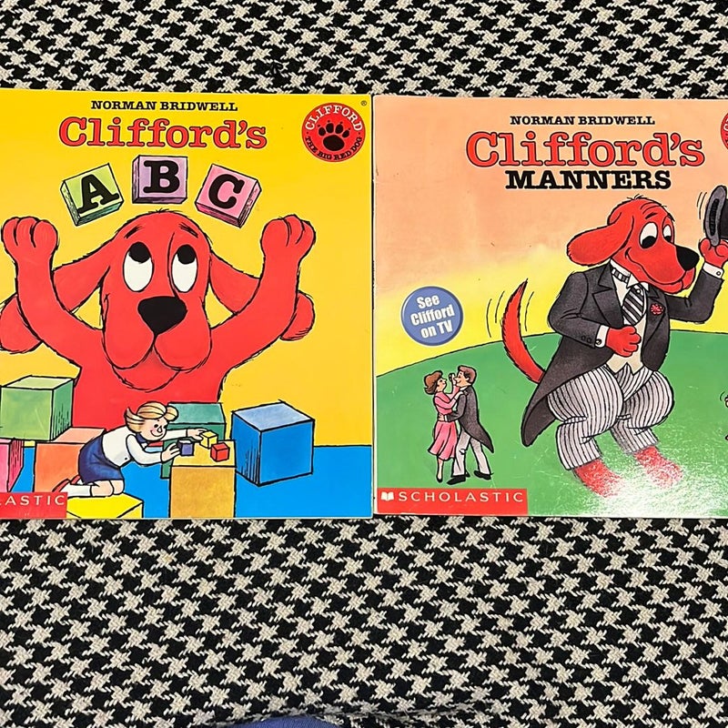 Clifford 2 book bundle: Clifford's Abc and Clifford’s Manners 