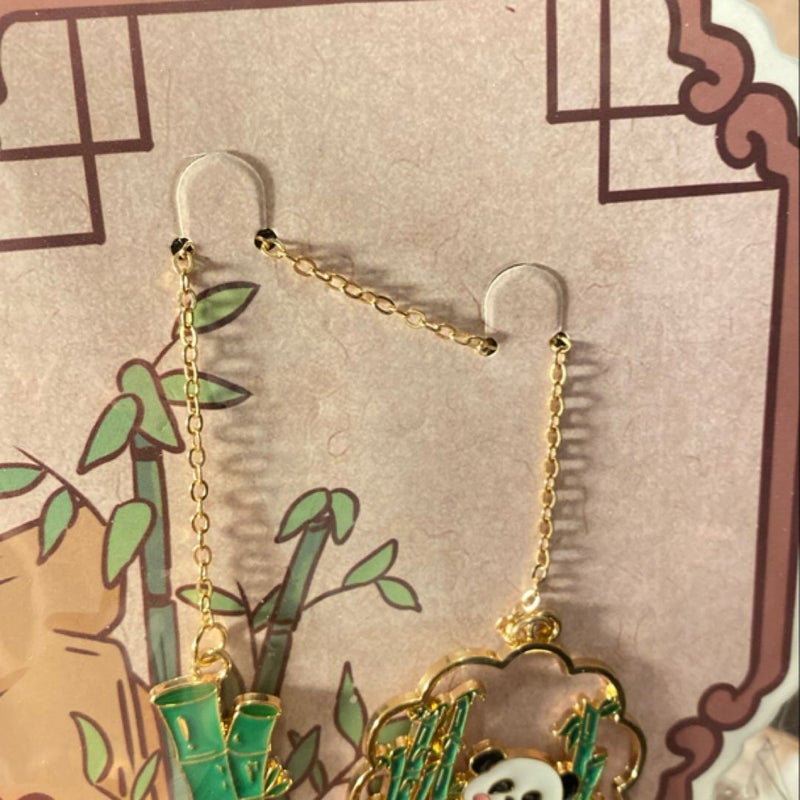 Cute Panda Bamboo chain bookmark