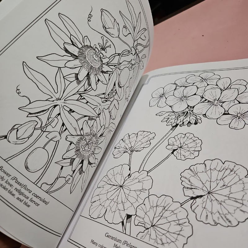 The Language of Flowers Coloring Book