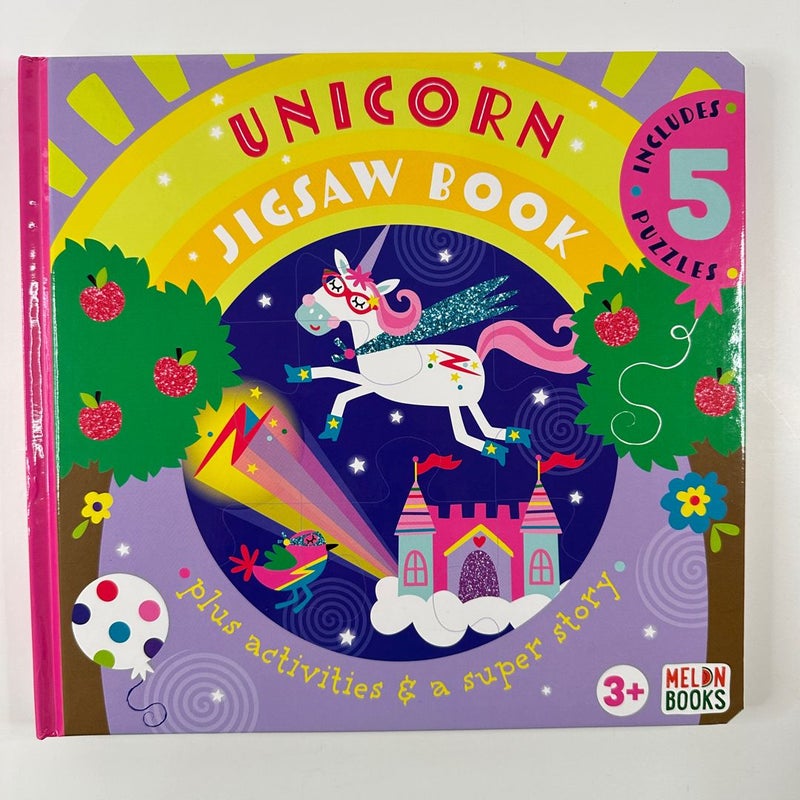 Unicorn Jigsaw Puzzle Book, 5 Puzzles and Story, NEW (Board Book)