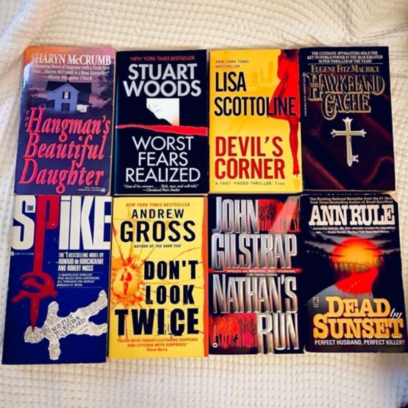 Bundle of 8 paperback Non-fiction and fiction murder/mystery.