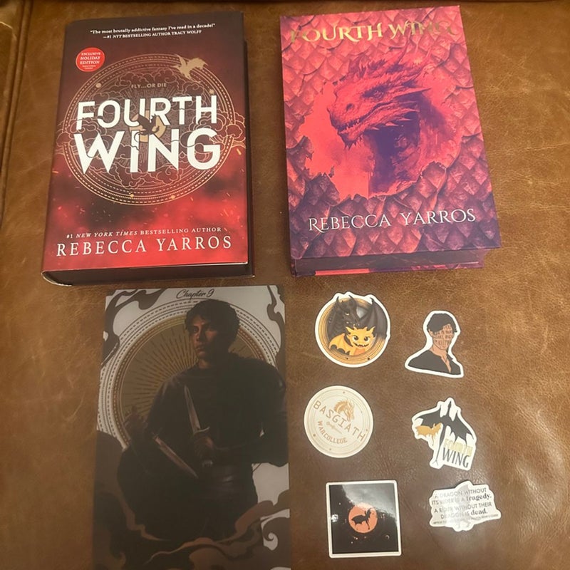 Fourth Wing signed special edition with sprayed edges & fourth wing holiday edition by Rebecca