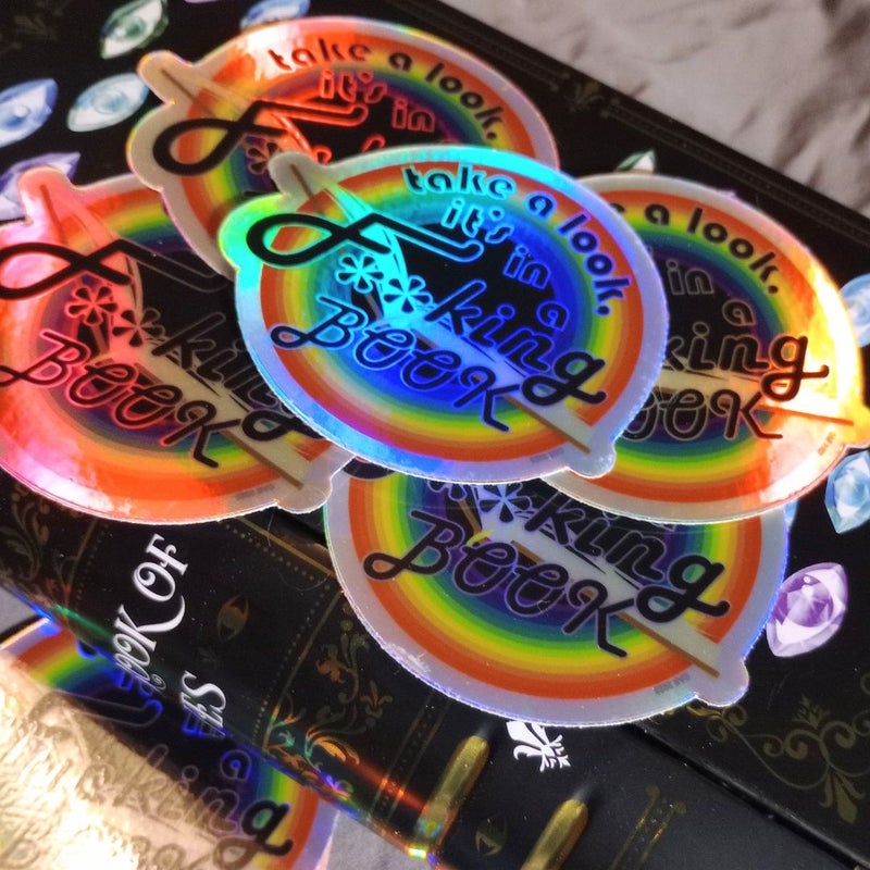 "Take a look, it's in a F**CKING book "Holographic Waterproof Sticker"