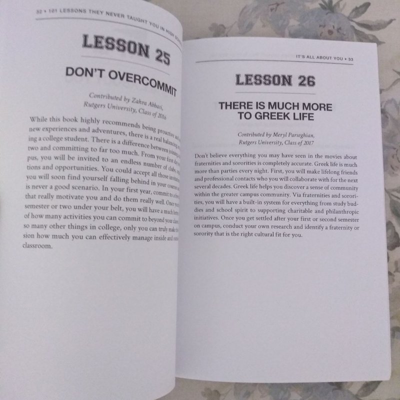 101 Lessons They Never Taught You in High School about Going to College ...