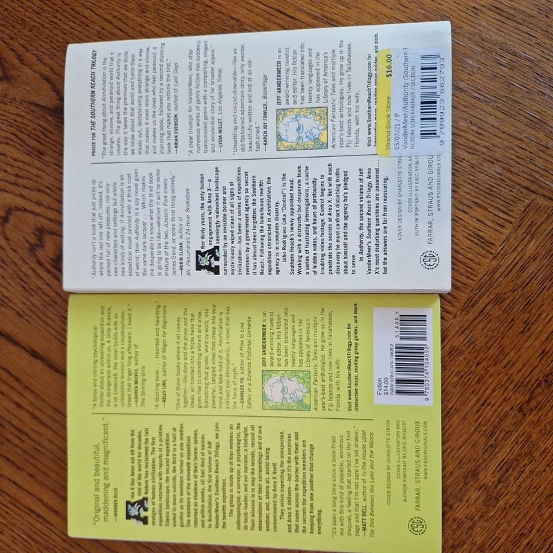 Annihilation, Authority Book 1 and 2 South Reach Trilogy, Lot of 2 