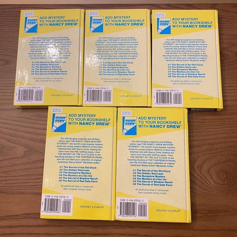Nancy Drew 45-51 The Spider Sapphire Mystery, The Invisible Intruder, The Mysterious Mannequin, The Crooked Banister, Mystery of the Glowing Eye