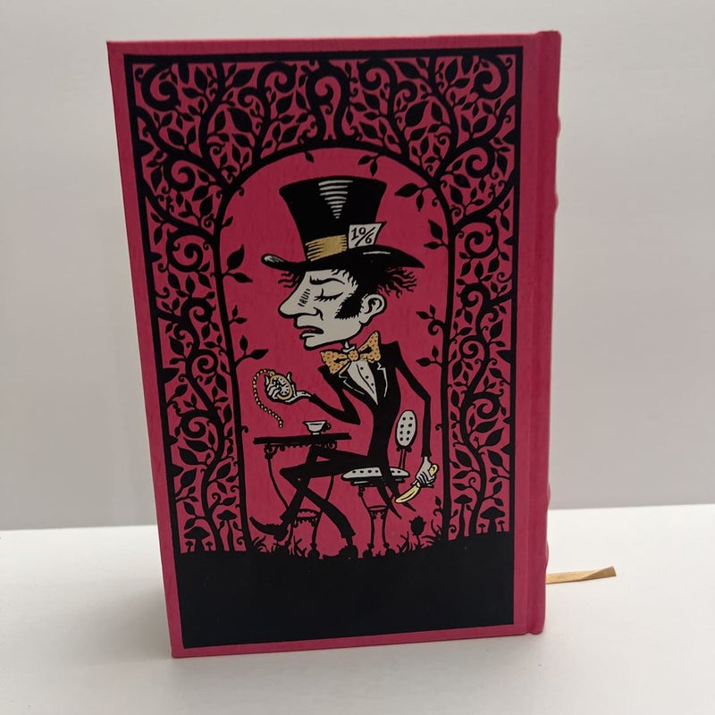 B&N Alice Adventures Wonderland Leather Gold Sprayed Edge