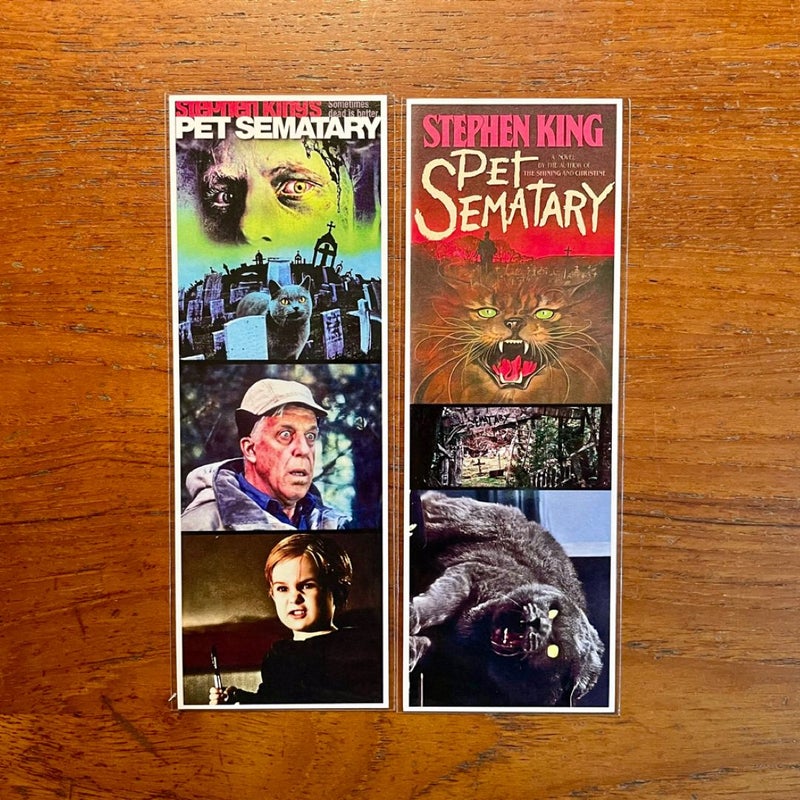 PET SEMATARY Handmade Bookmarks 1989 Stephen King Film Adaptation Classic 