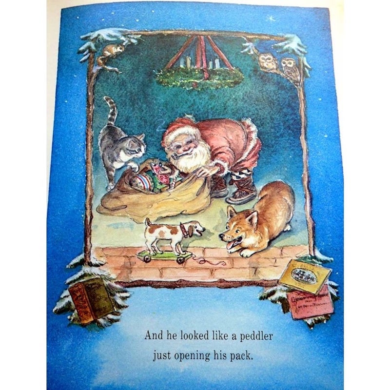 Tasha Tudor Night Before Christmas by Clement Clarke Moore Cogi Kitten Animals Meet Santa 