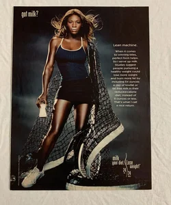 Serena Williams 2005 Got Milk Mustache Tennis Body Magazine Ad