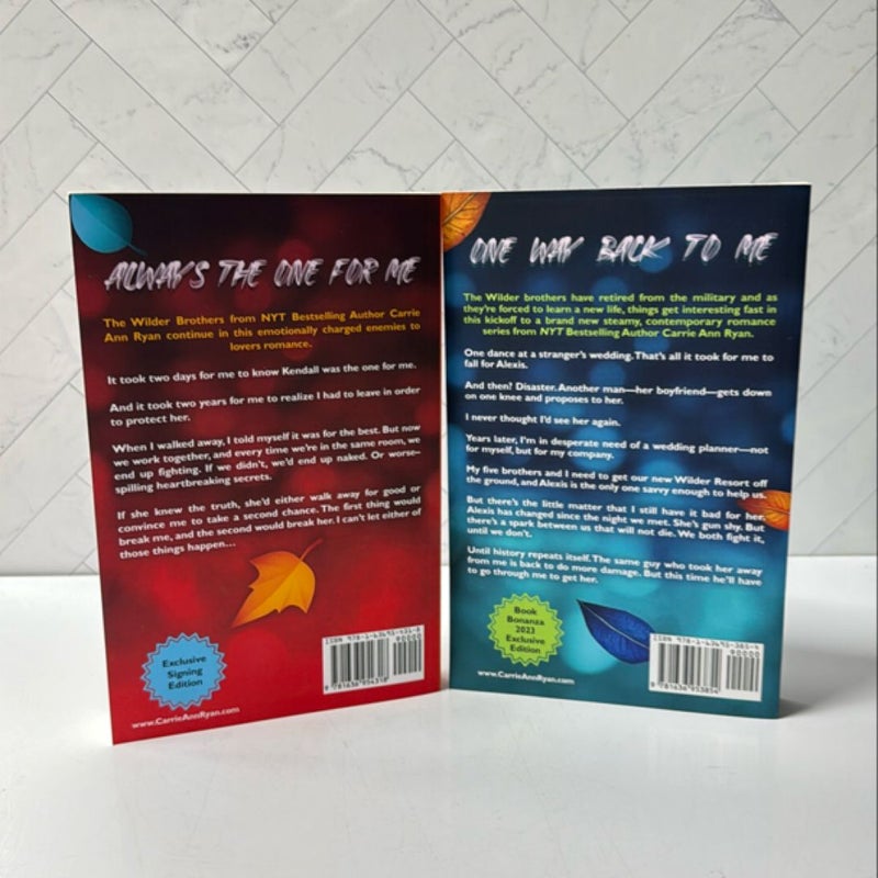 One Way Back to Me & Always The One For Me- Book Bonanza Edition Signed