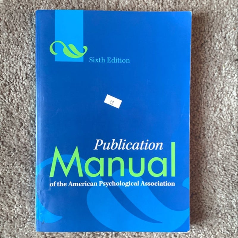 Publication Manual of the American Psychological Association