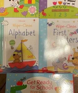 Usbourne Get Ready for School wipe clean books