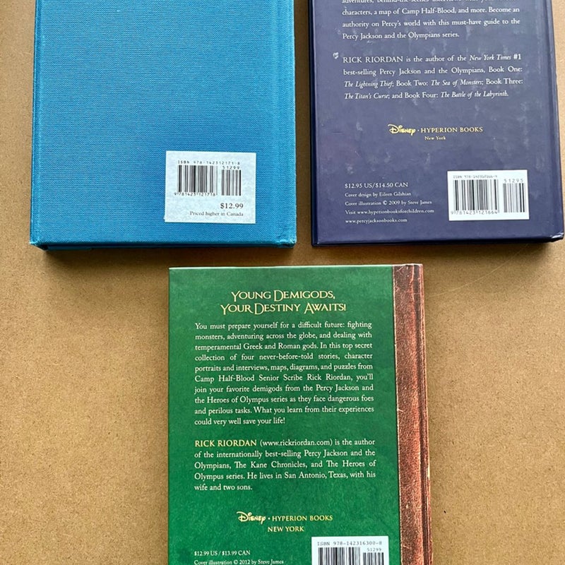 SET 3 Percy Jackson & The Olympians Companion Guidez Harcover First Edition Books