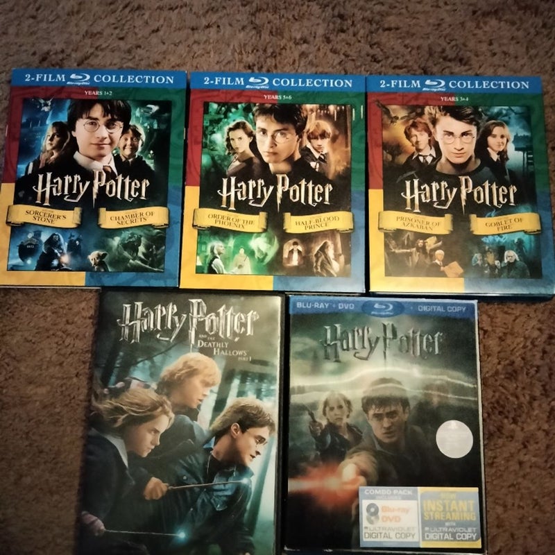 Harry Potter 8 film Series Blu Ray and DVD by JK Rowling