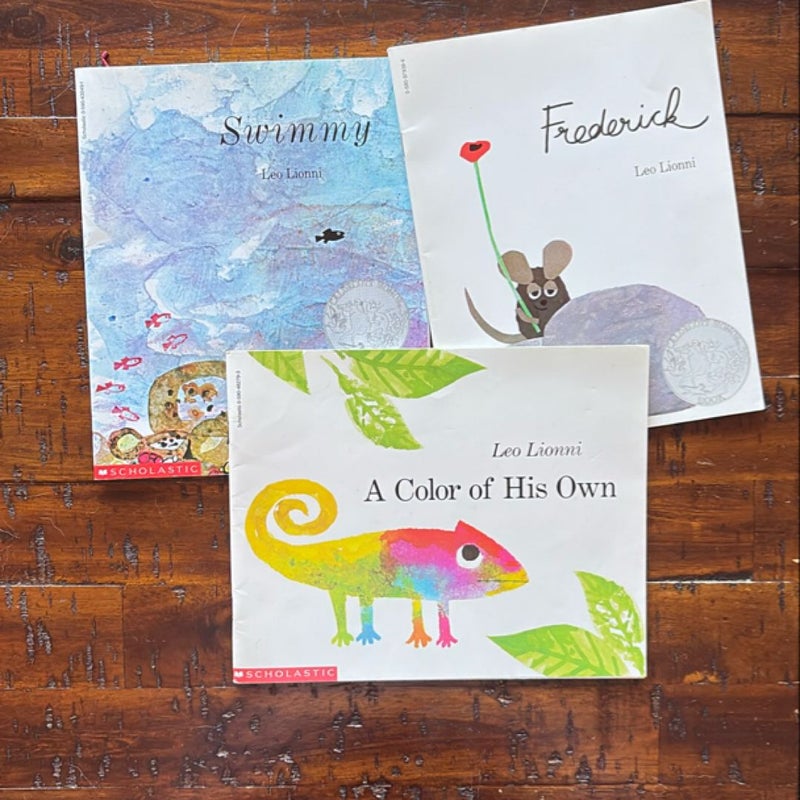 Lot of 3 Leo Lionni Books - Swimmy, Frederick, and A Color of his Own