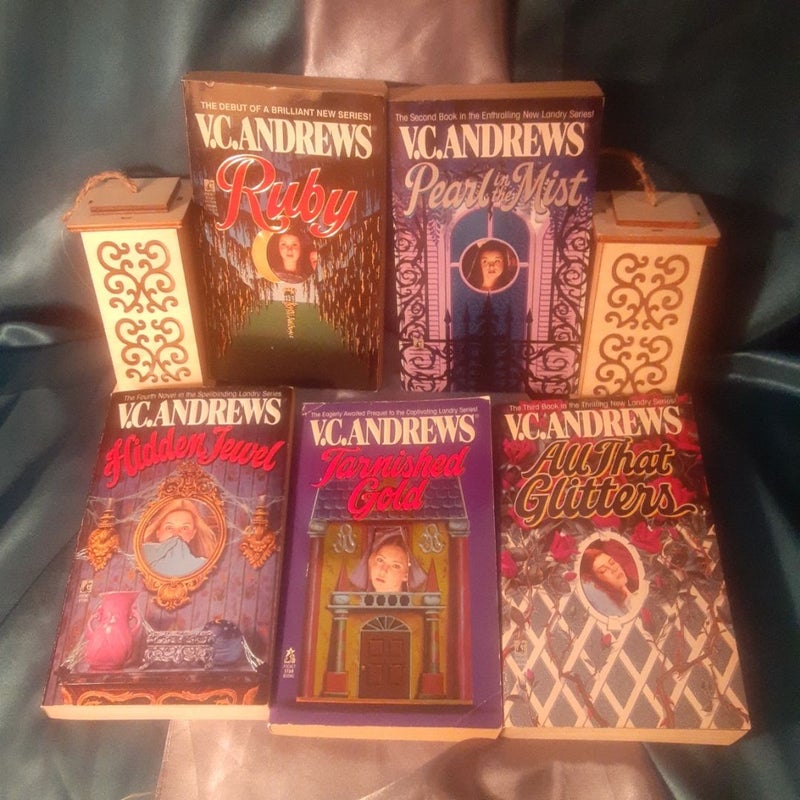 V.C. Andrews Landry book lot 1,2,3,4 prequel, Tarnished Gold, Ruby,  Hidden Jewel, All That Glitters, Pearl in the Mist