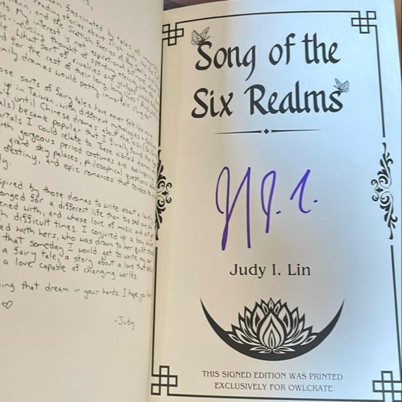 Song of The Six Realms Owlcrate exclusive Signed Edition