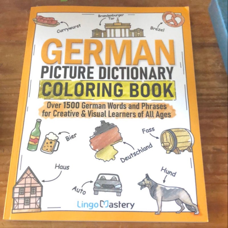 German Picture Dictionary Coloring Book