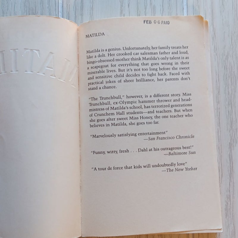Matilda by Roald Dahl, Paperback | Pangobooks