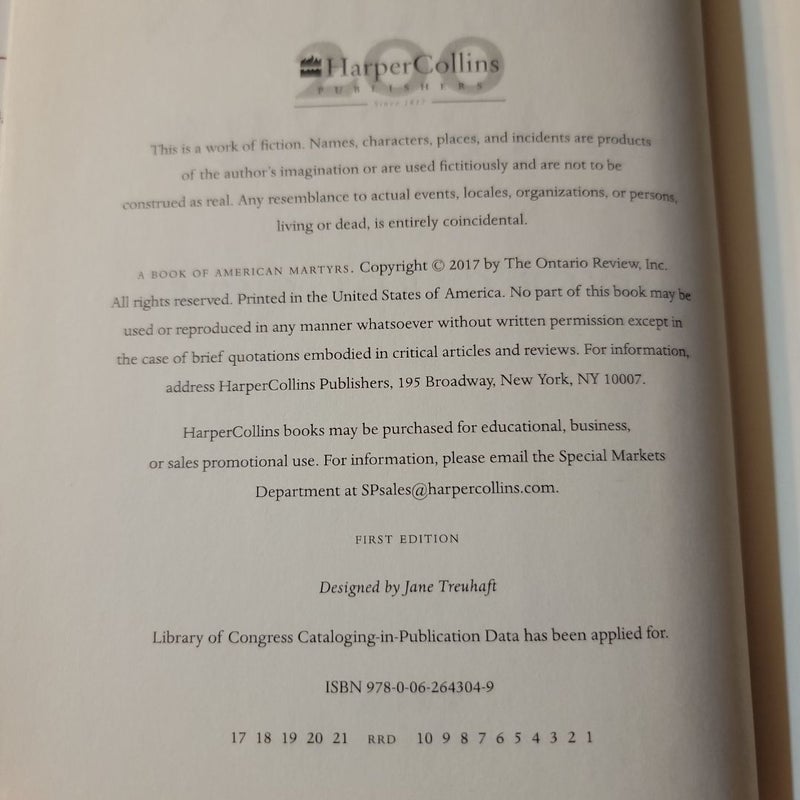 A Book of American Martyrs (First Edition)