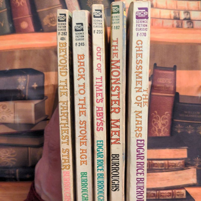 Lot of 5 Edgar Rice Burroughs vintage Sci-fi books