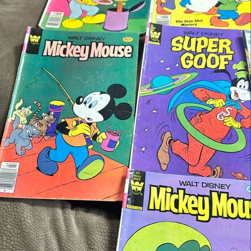 10 Walt Disney's MICKEY MOUSE Whitman Comics Pluto Excellent ConditionWalt