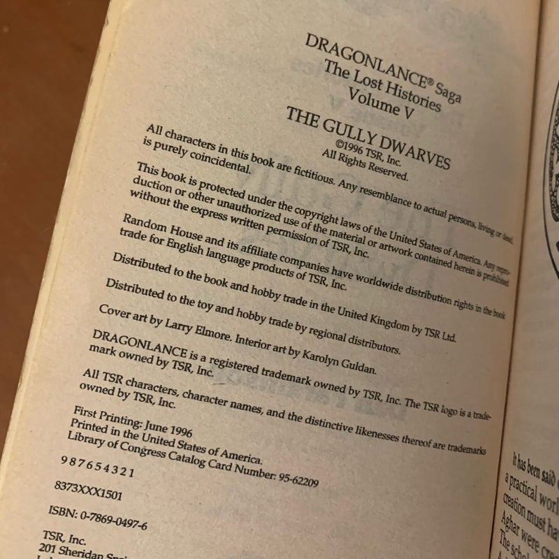 DragonLance: The Gully Dwarves, Lost Histories 5, First Edition First Printing