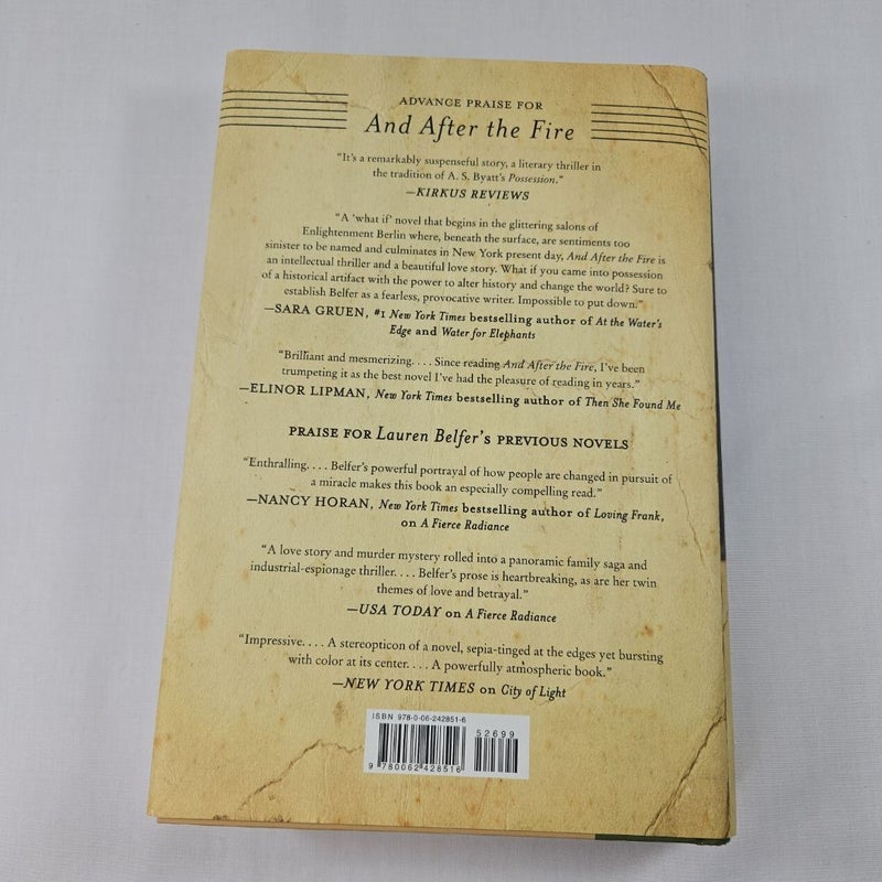 Lot of 2 - And After the Fire & A Fierce Radiance Books by Lauren Belfer
